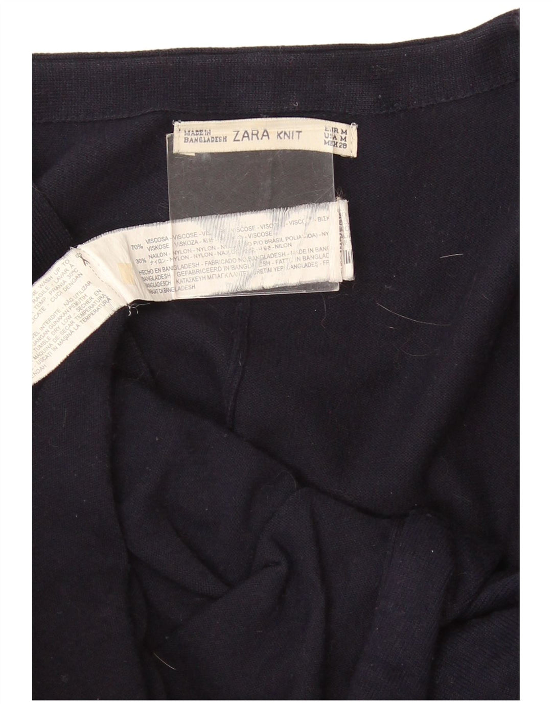 Zara Damen-Strickjacke mit Fledermausärmeln, übergroß, Gr. 14, mittleres Marineblau