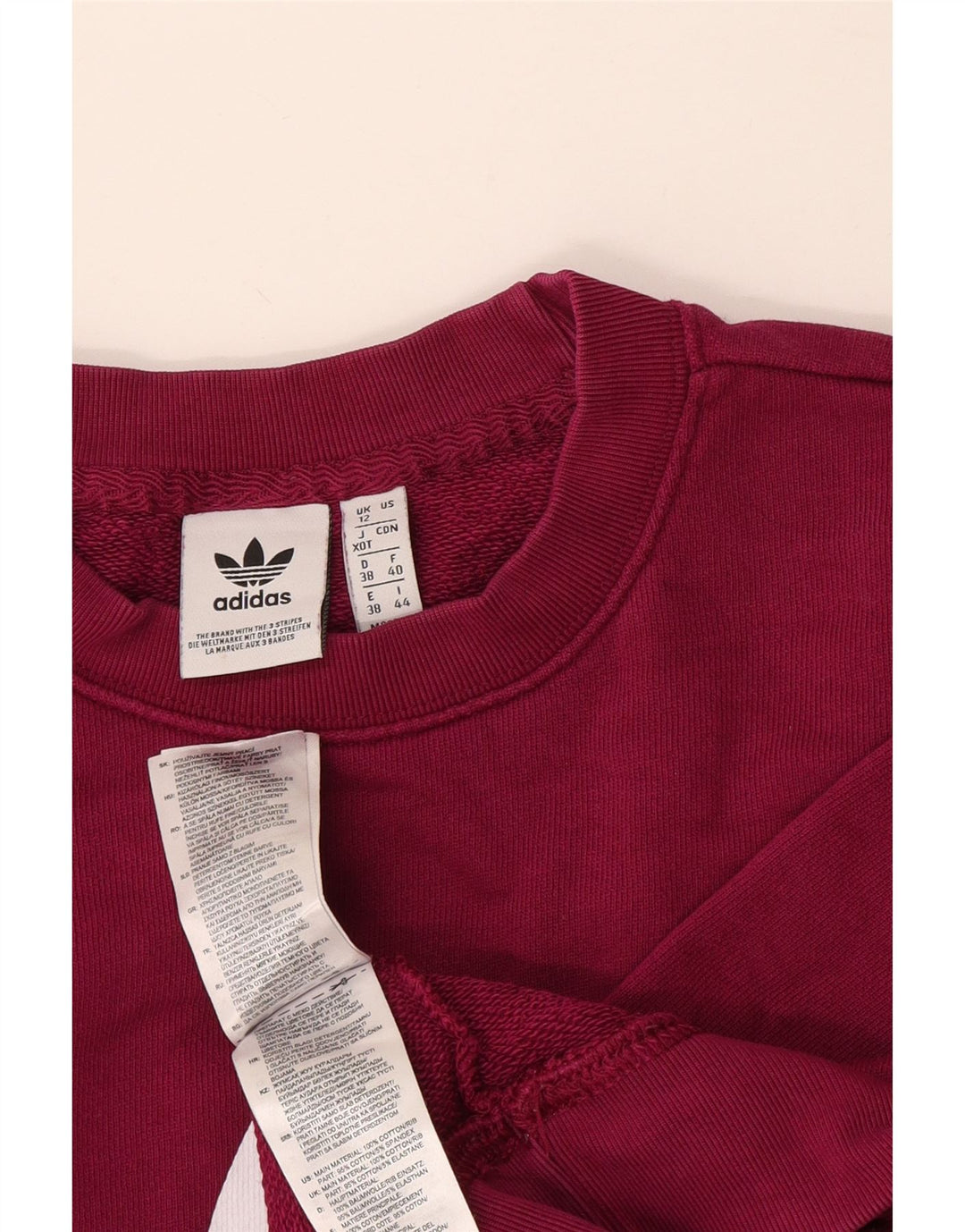 Adidas Damen Graphic Oversized Sweatshirt Pullover UK 12 Medium Burgund