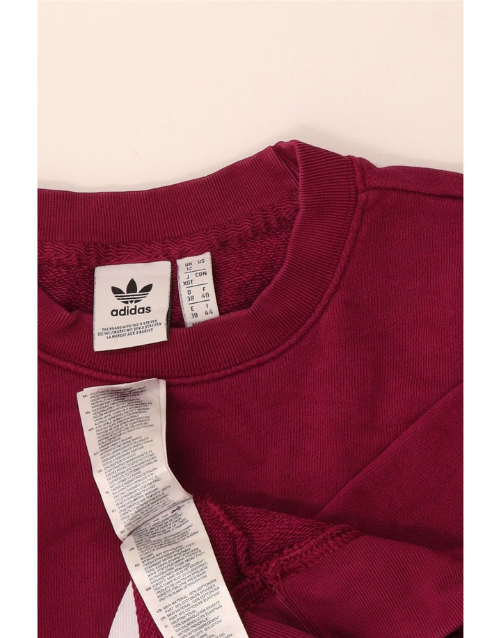 Adidas Damen Graphic Oversized Sweatshirt Pullover UK 12 Medium Burgund