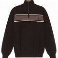 U.S. Polo Assn. Herren-Pullover mit Reißverschluss am Hals, Mittelschwarz, Farbblock