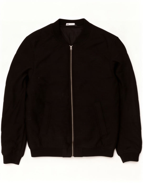 Zara Herren Bomberjacke UK 42 XL Schwarz Polyester