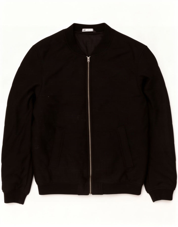 Zara Herren Bomberjacke UK 42 XL Schwarz Polyester