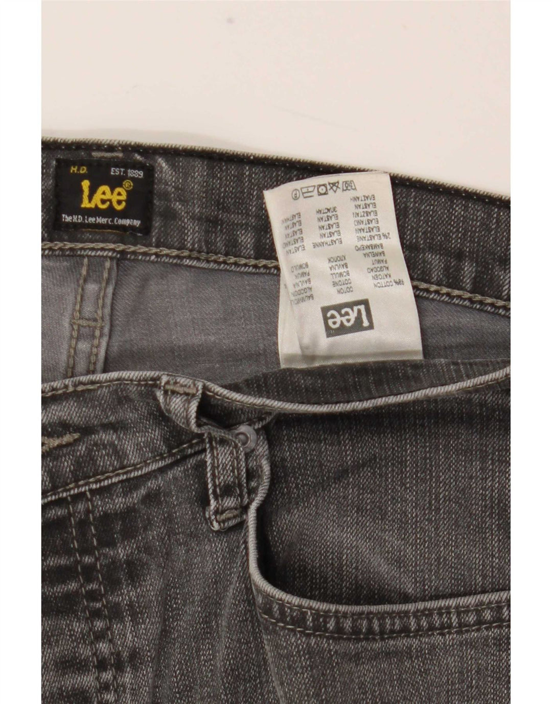 Lee Herren Powell Straight Jeans W34 L30 Graue Baumwolle