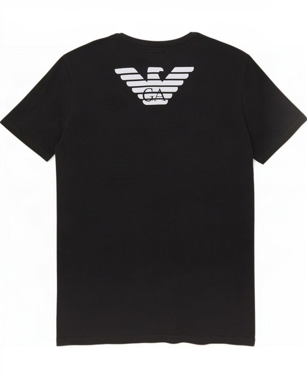Emporio Armani Damen Grafik T-Shirt Top UK 14 Medium Schwarz