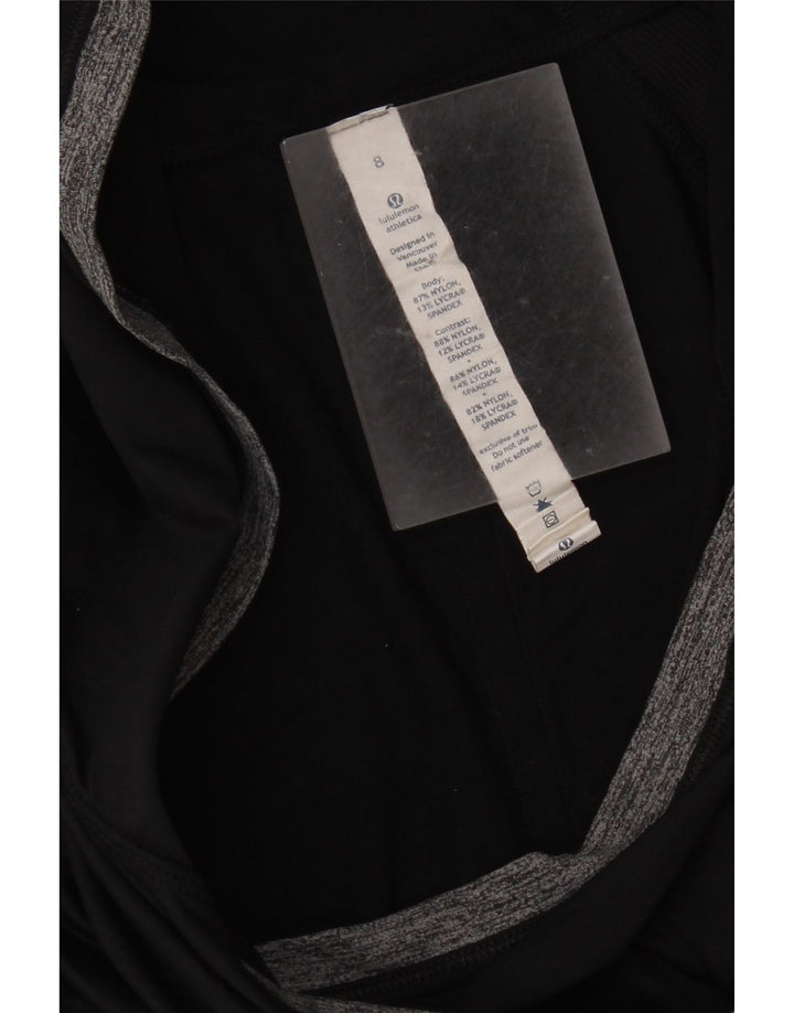 Lululemon Damen-Oberteil mit Kapuze, langärmlig, US-Größe 8, mittelschwarz, Colourblock-Nylon