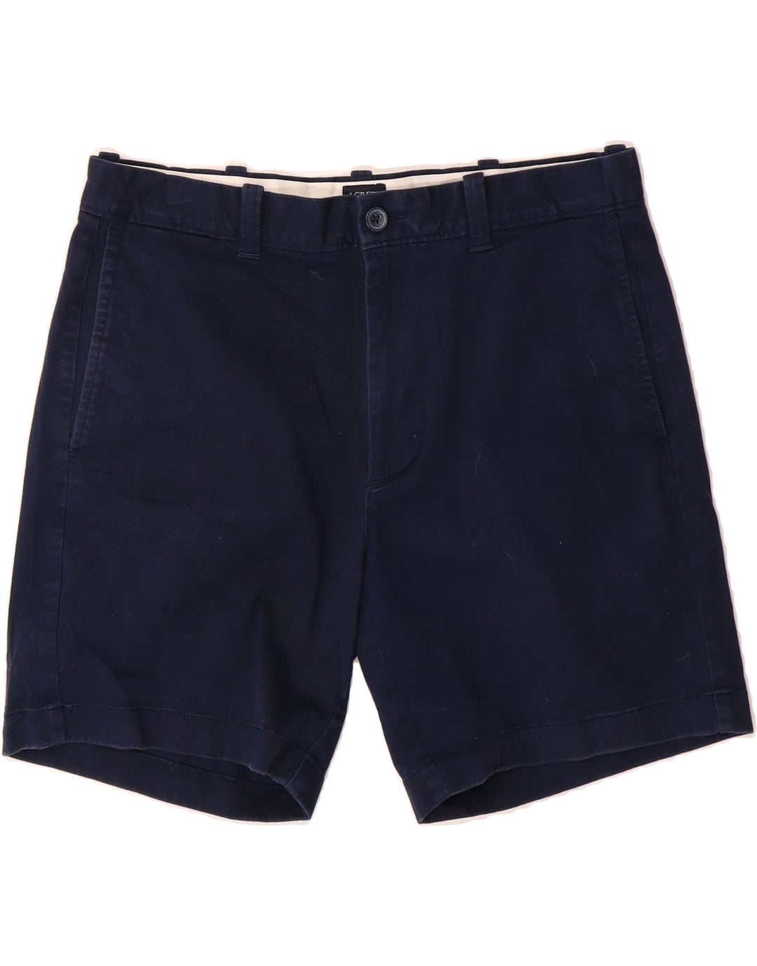 J. CREW Mens Chino Shorts W32 Medium Navy Blue Cotton Vintage J. Crew and Second-Hand J. Crew from Messina Hembry 