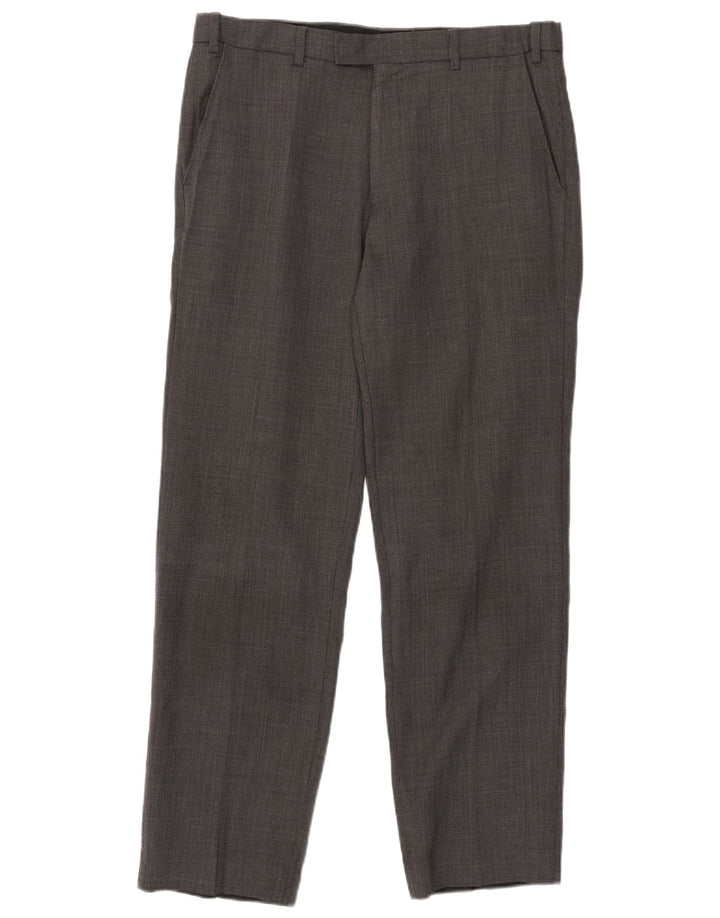 Marks & Spencer Herren-Anzughose in normaler Passform, W34, L31, graue Wolle