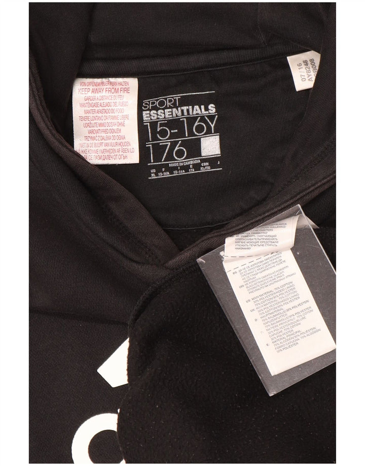ADIDAS Kapuzenpullover mit Grafik für Jungen, 15–16 Jahre, XL, schwarze Baumwolle