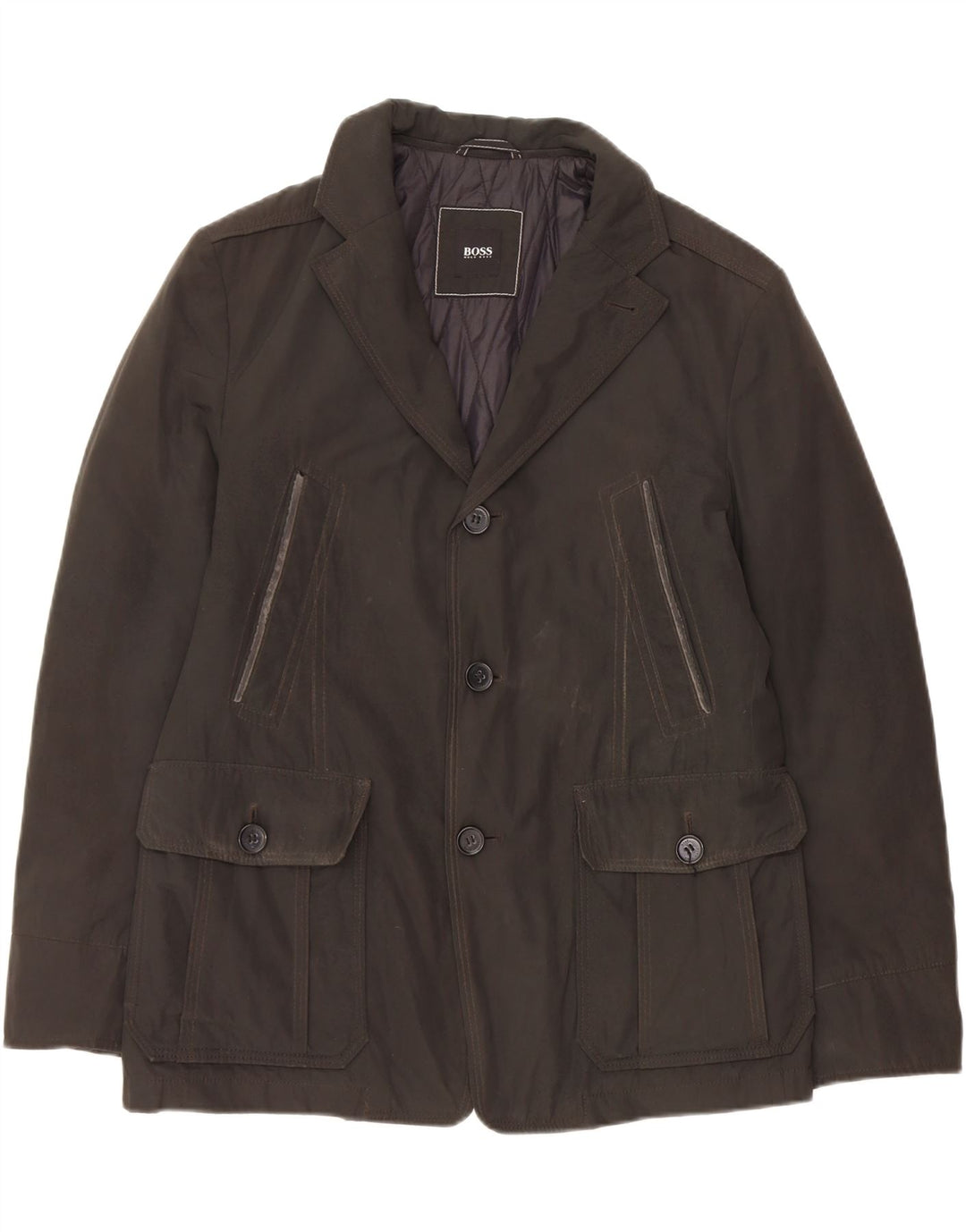 Hugo Boss Herren Utility-Jacke EU 48 Mittelschwarzes Polyester