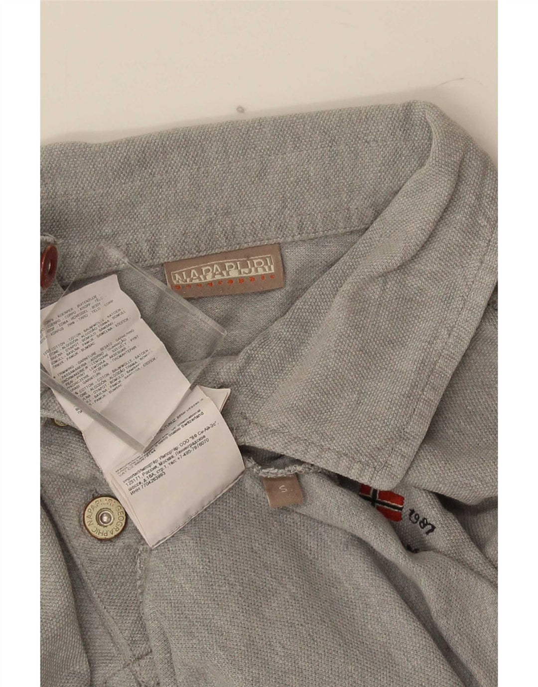 Napapijri Herren Geographic Poloshirt, Größe S, Grau, Baumwolle