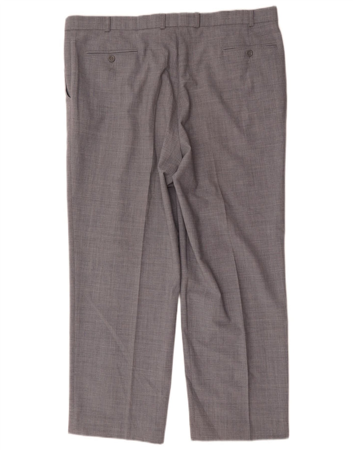 Gerade Herren-Anzughose von Marks & Spencer, W40, L29, grau, Polyester