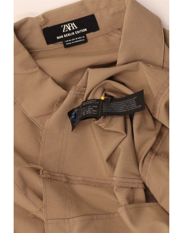 Zara Herrenhemd Mittelbeige Polyester