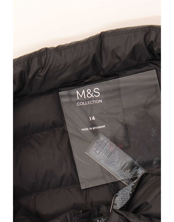 Marks & Spencer Damen Wattierte Weste UK 14 Medium Schwarz Polyamid