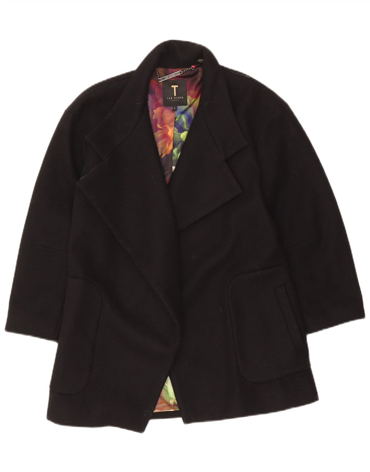 Ted Baker Damen Übergroßer offener Mantel Größe 1 XS Schwarz