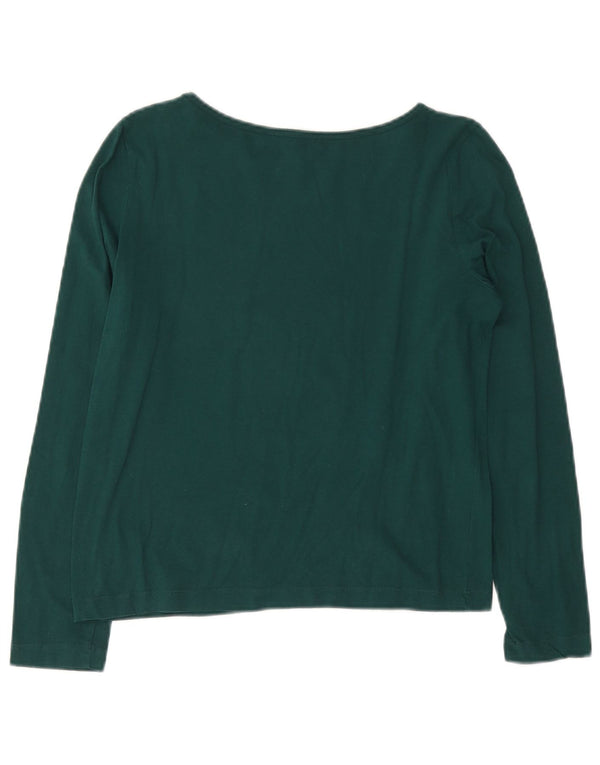 Zara Damen Crop Top Langarm UK 14 Mittelgrün