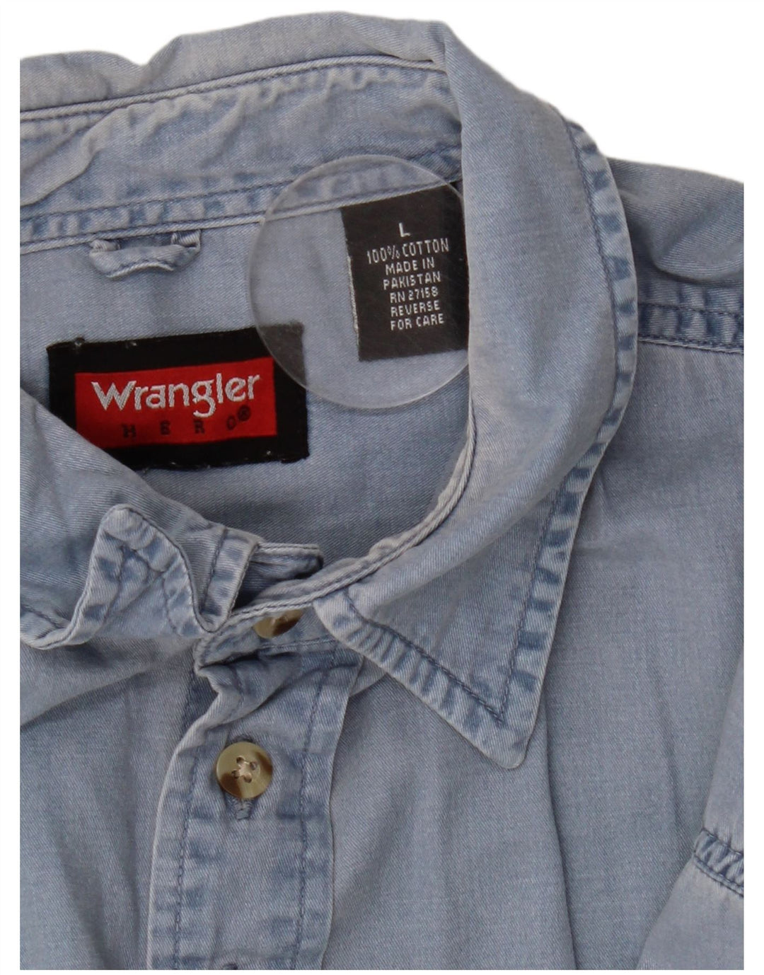 Wrangler Herren-Kurzarmhemd, groß, aus blauer Baumwolle