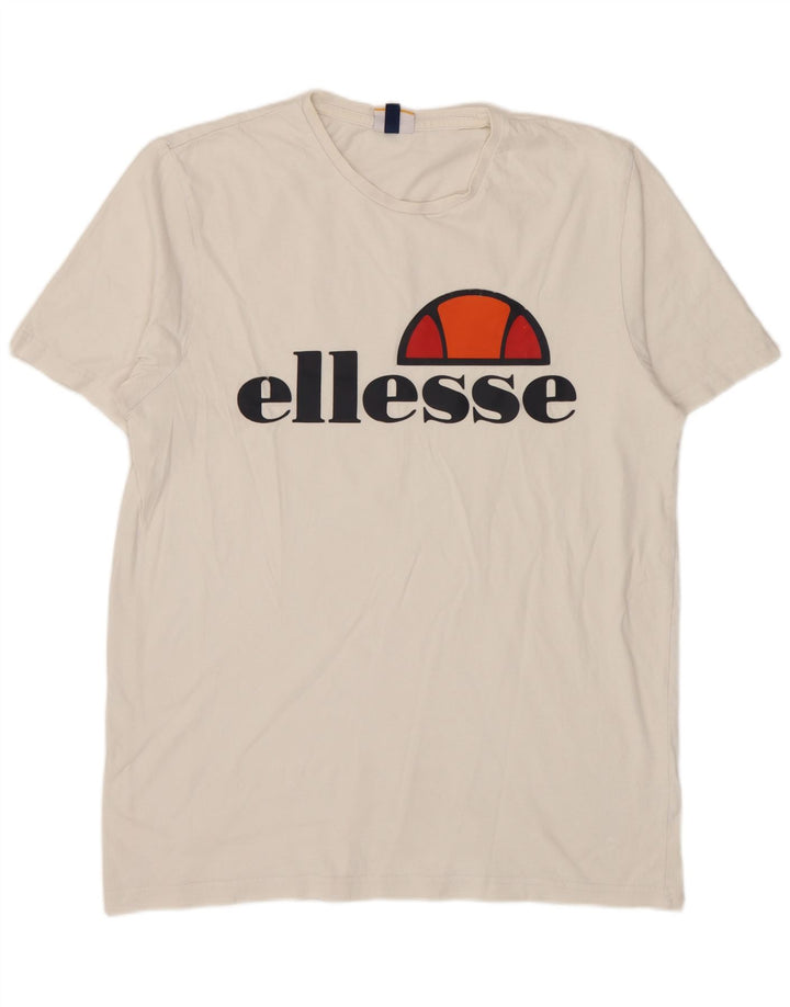 Ellesse Herren-T-Shirt mit Grafik, Größe L, Weiß