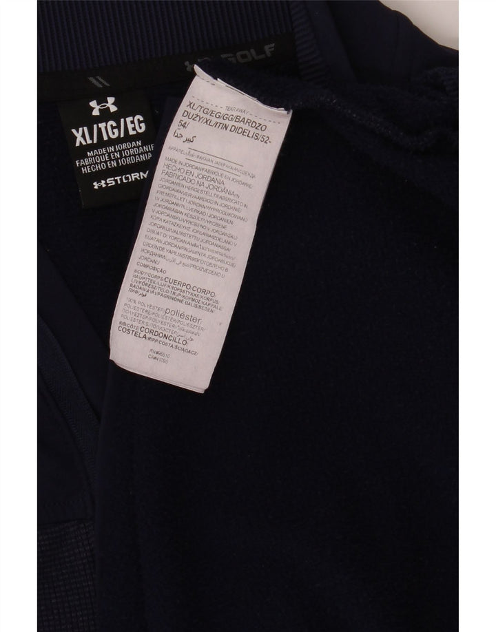 UNDER ARMOUR Herren-Sweatshirt mit Reißverschluss, XL, Marineblau, Polyester