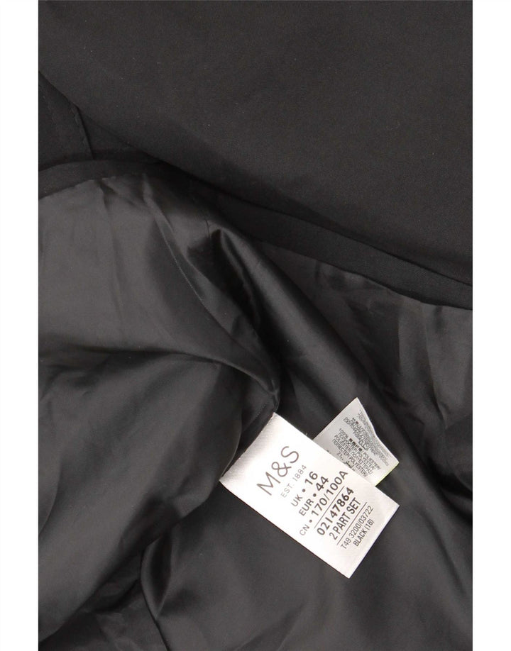 Marks & Spencer Damen Trenchcoat UK 16 Large Schwarz Polyester