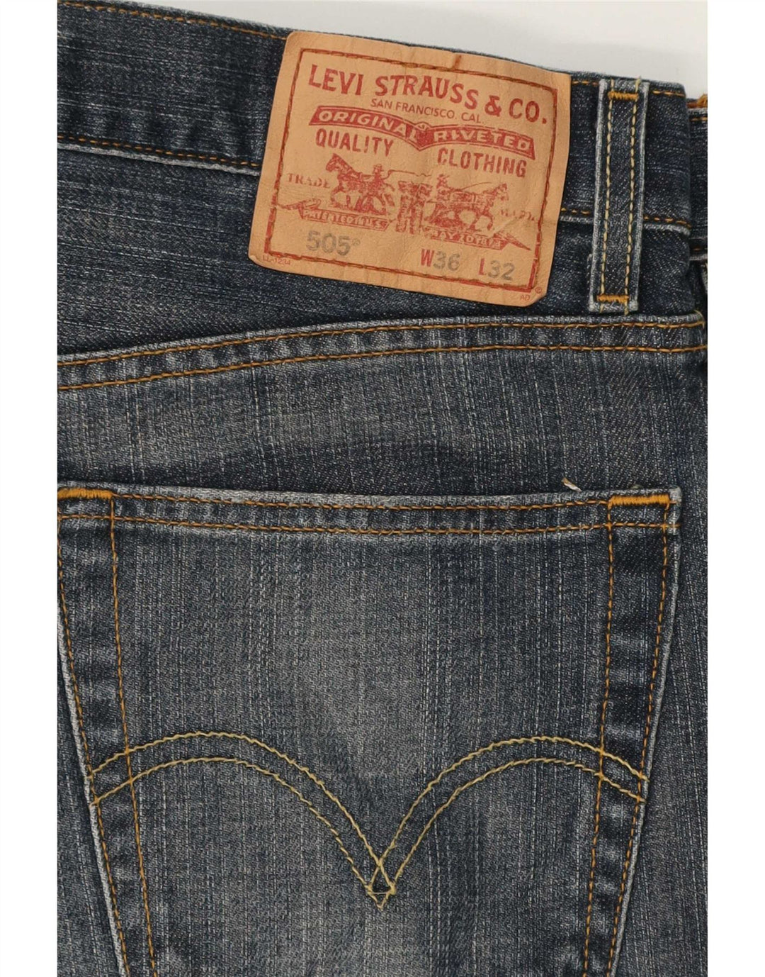 Levi's Herren 505 Regular Fit Straight Jeans W36 L29 Blaue Baumwolle