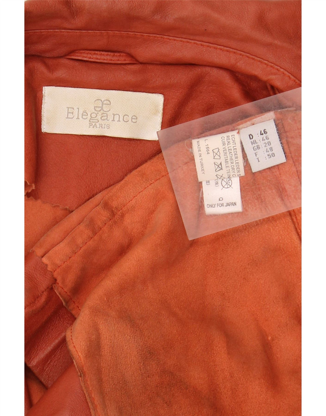 ELEGANCE PARIS Damen 2-Knopf-Blazerjacke UK 20 2XL Braunes Leder