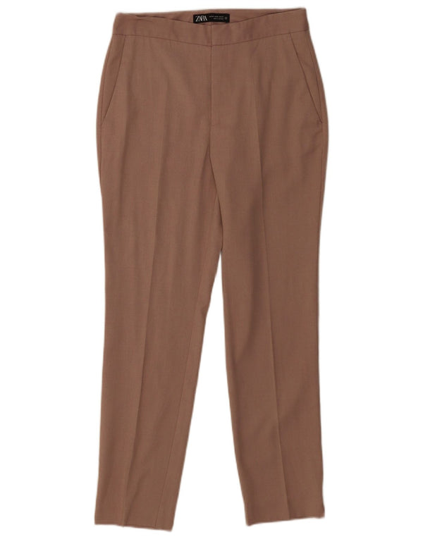 Zara Damen Slim Chino Hose EU 34 2XS W24 L25 Braun Polyester