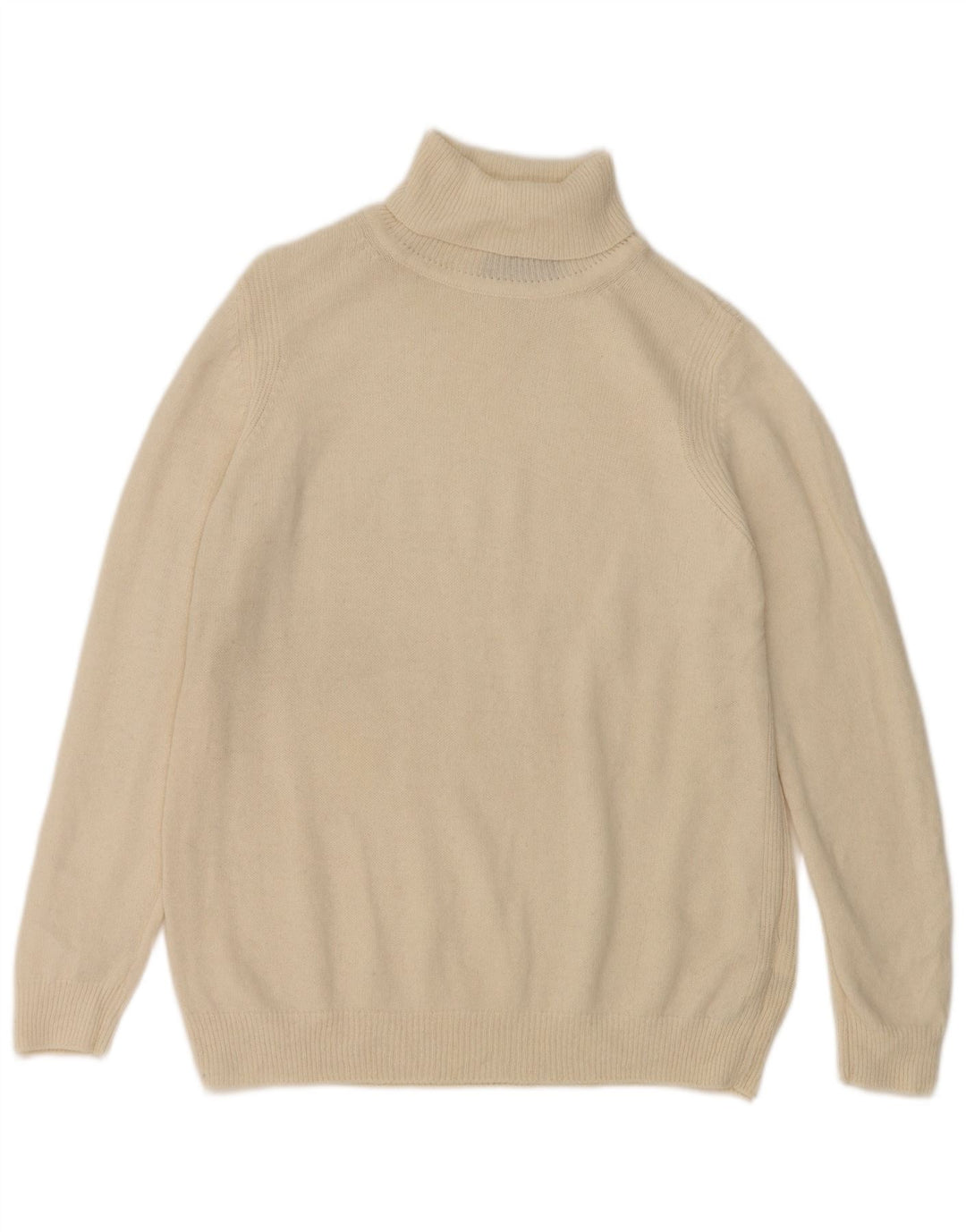 Marks & Spencer Damen-Pullover mit Rollkragen, UK 16, Größe L, weiße Wolle