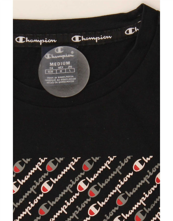Champion Herren T-Shirt mit Grafik, mittelgroß, Schwarz