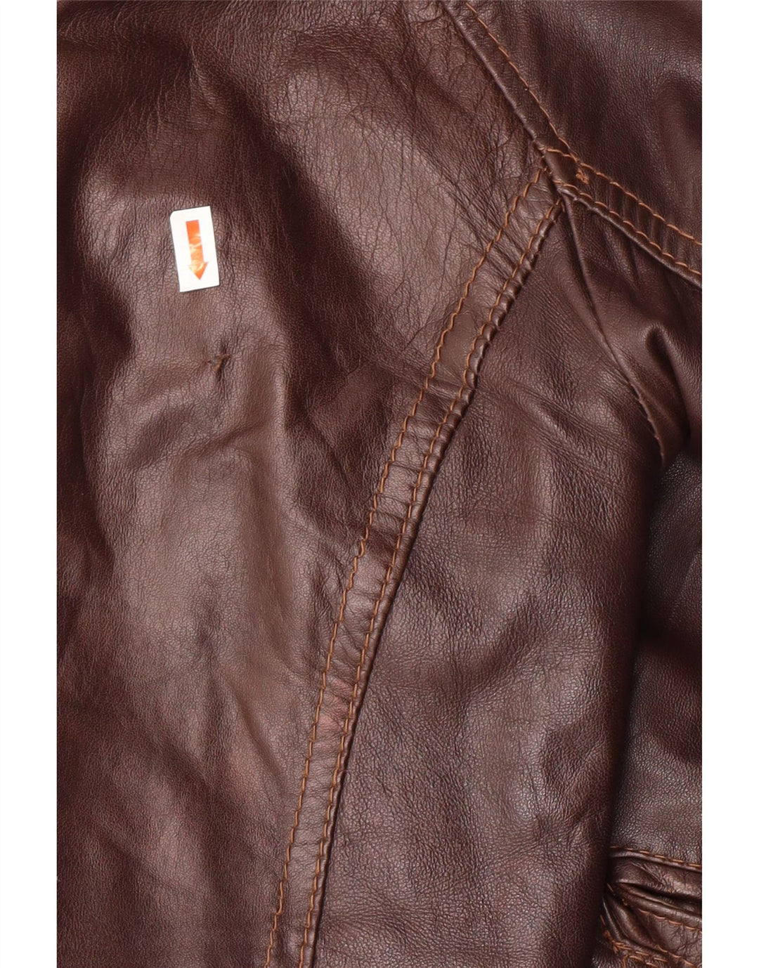 Sandro Ferrone Damen Crop Lederjacke UK 18 XL Braun