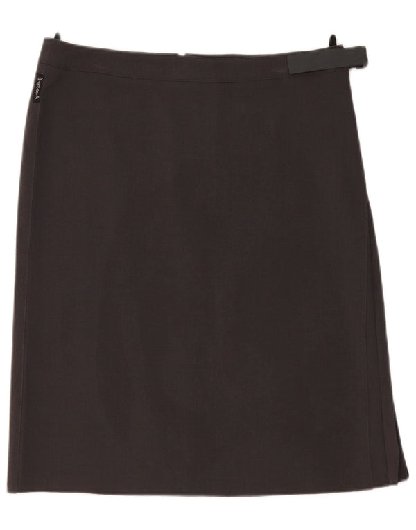 Armani Damen gerader Rock UK 14 Large W32 Grau Polyester