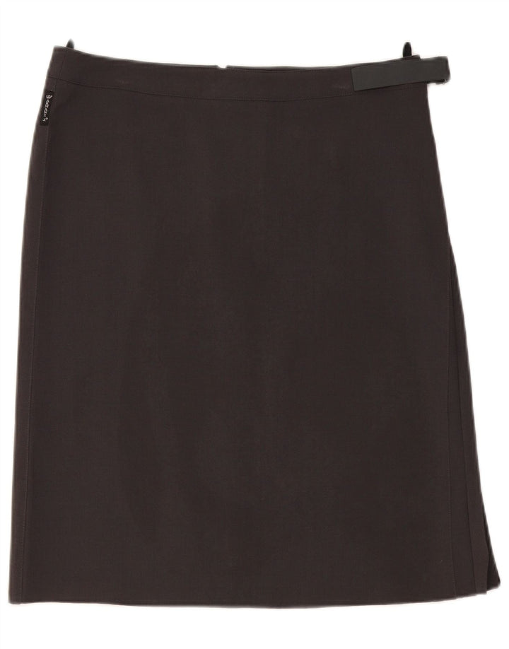 Armani Damen gerader Rock UK 14 Large W32 Grau Polyester