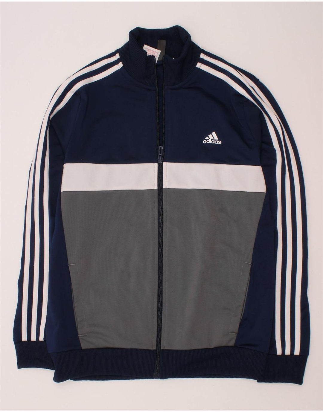 ADIDAS Jungen-Trainingsanzug-Top-Jacke, 13–14 Jahre, Marineblau, Farbblock