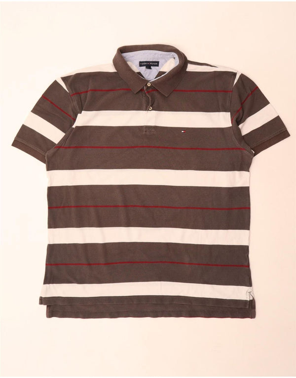 Tommy Hilfiger Herren Poloshirt 2XL Grau gestreift