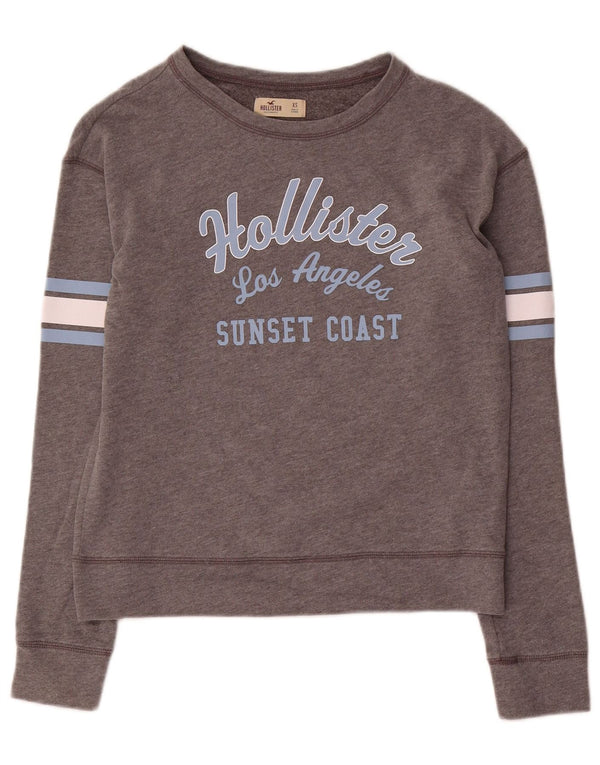 Hollister Damen-Sweatshirt mit Grafik, UK 6, XS, Grau, Farbblock