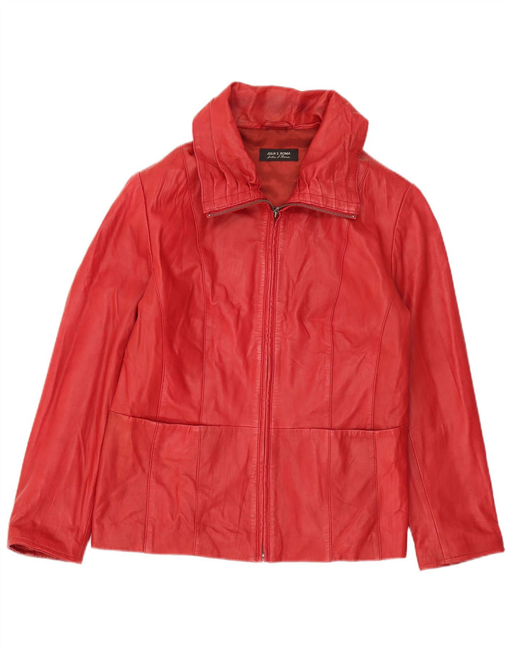 Julia S. Roma Damen Lederjacke UK 18 XL Rotes Leder