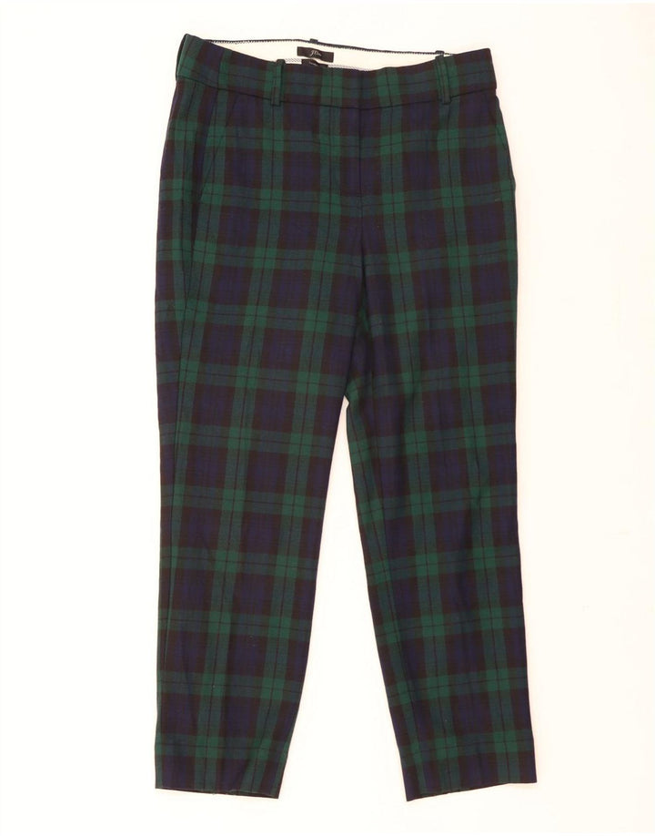 J. Crew Damen Cameron Cropped Hose US 6 Medium W30 L26 Grün kariert