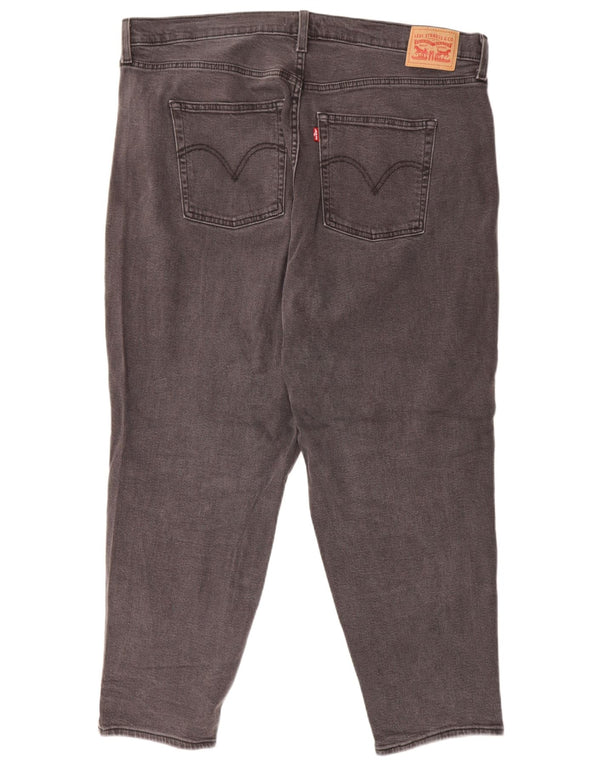 Levi's Damen Mom High Waist Tapered Jeans US 18 2XL W40 L28 Graue Baumwolle