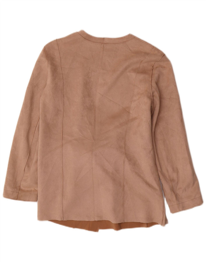 Zara Damen-Blazer aus Wildlederimitat, UK 12, Mittelbeige