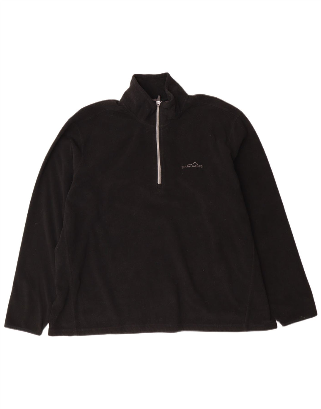 Eddie Bauer Herren-Fleecepullover mit Reißverschluss am Hals, 2XL, schwarzes Polyester