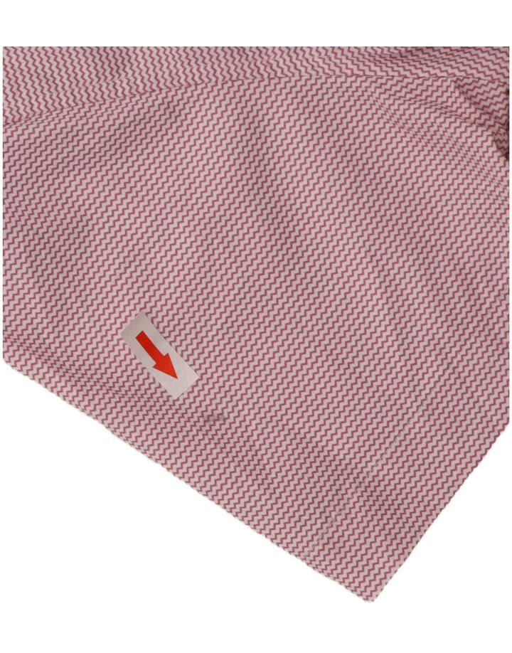 BONOBOS Tailored Fit Kurzarmhemd für Herren, klein, rosa Chevron-Nylon