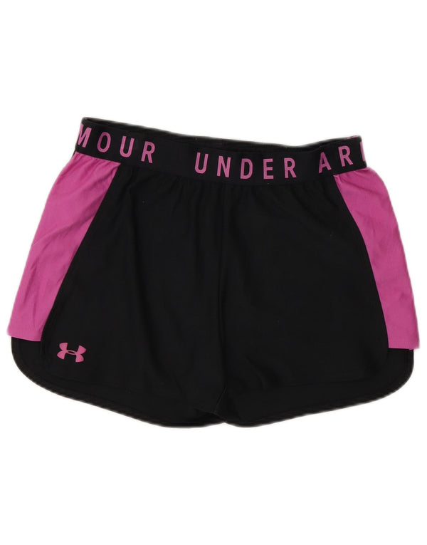 Under Armour Damen Heat Gear Sportshorts UK 12 Mittelschwarz Farbblock