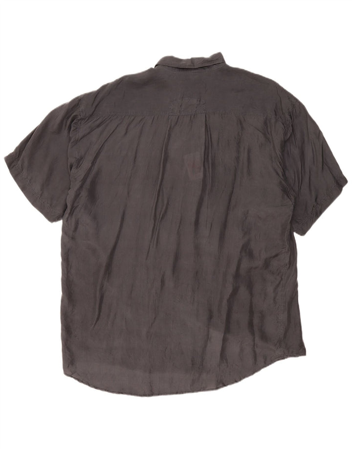 C&A Herren-Kurzarmhemd, Größe 16 1/2 41/42, große graue Seide