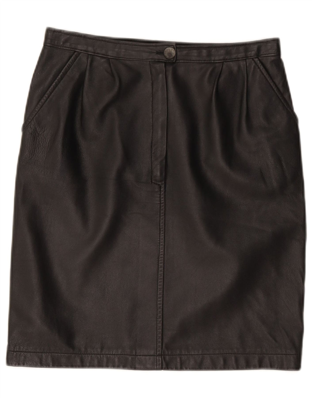 Vintage Damen Lederrock W28 Medium Schwarz