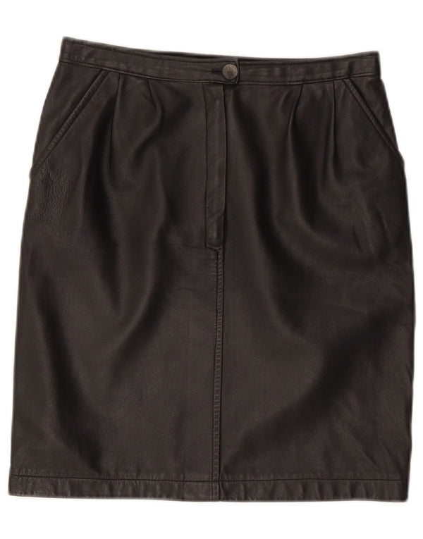 Vintage Damen Lederrock W28 Medium Schwarz