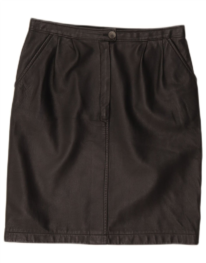Vintage Damen Lederrock W28 Medium Schwarz