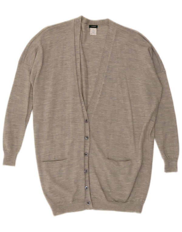J. Crew Langer, übergroßer Damen-Cardigan, Gr. 6, XS, Grau meliert