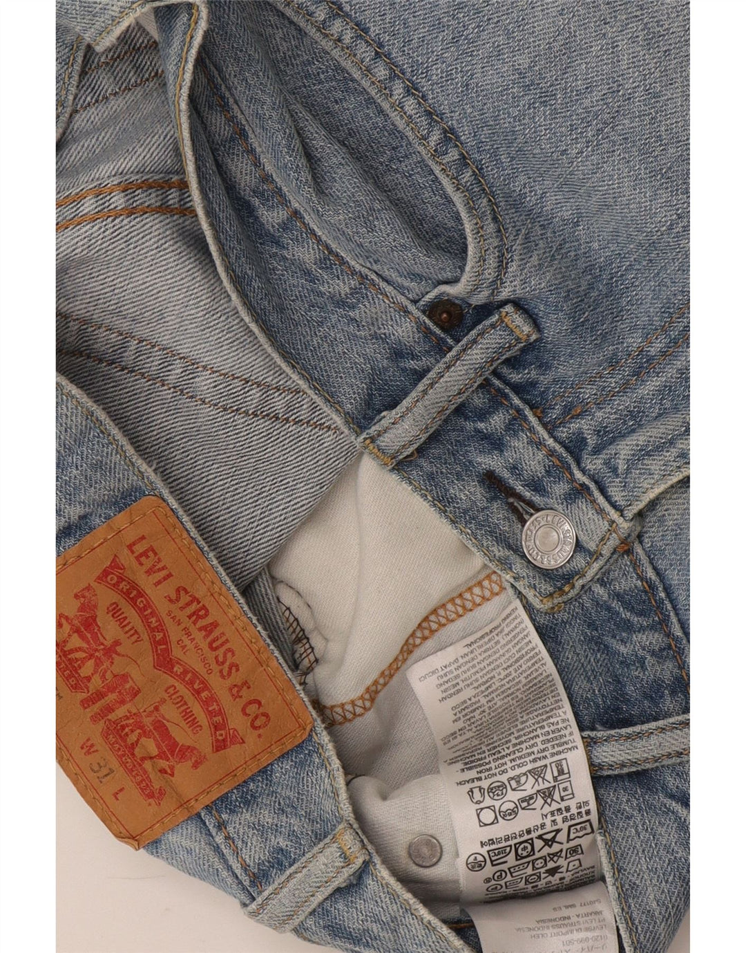 Levi's Herren 505 Distressed Denim Shorts W31 Mittelblaue Baumwolle
