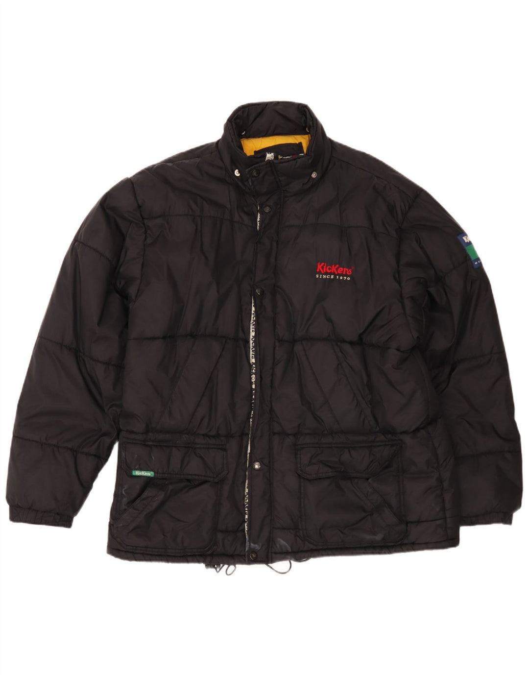 Kickers gepolsterte Herrenjacke UK 38 Mittelschwarzes Nylon