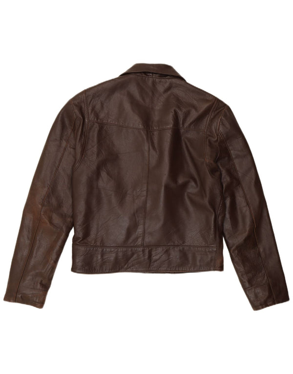 Vintage Herren Leder Bikerjacke UK 40 Großes braunes Leder