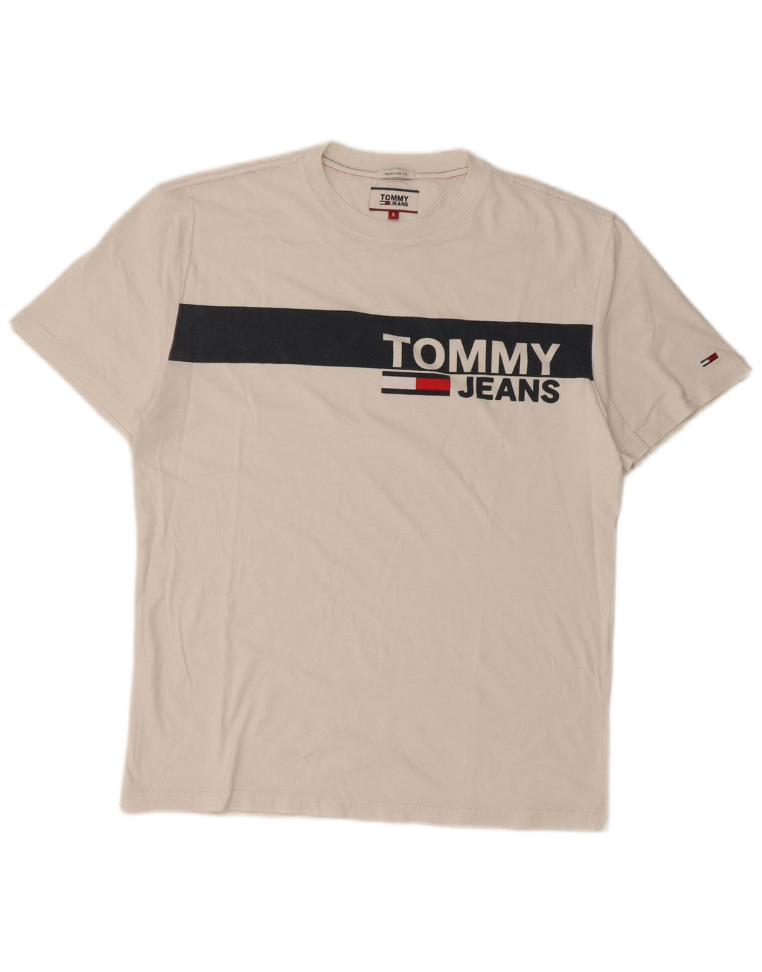 TOMMY HILFIGER Herren-T-Shirt mit Grafik, Größe S, Weiß, Farbblock